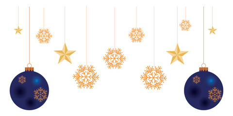 Fototapeta premium merry christmas hanging ball decoratoin Christmas and New Year background