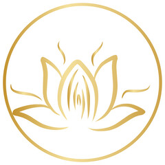 Lotus Gold Icon Flower