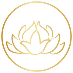 Lotus Gold Icon Flower
