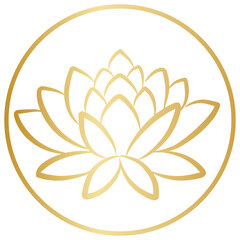 Lotus Gold Icon Flower
