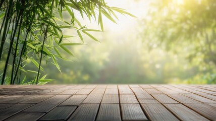 view of beautiful bamboo tree in the morning - ai