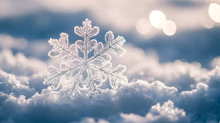 Snowflake on snow