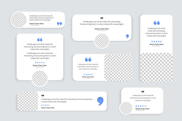 Set of Creative Testimonial Editable Vector templates, Empty speech bubbles, What our Clients Say, Quote, Review, Feedback, Infographic Template, Label, editable text box layout, recommendation note