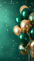 Elegant combination of green and gold balloons