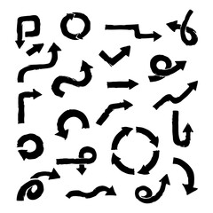 Fototapeta premium hand drawn doodle arrow brush stroke sign decoration set collection
