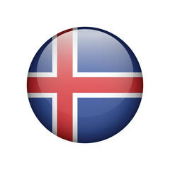 Flag of Iceland icon symbol isolated background. Vector illustration.
