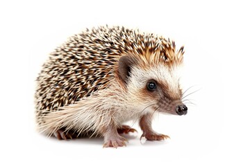Fototapeta premium Hedgehog with beautiful spines on a white background