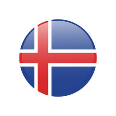 Icon flag of Iceland isolated background. Vector illustration.