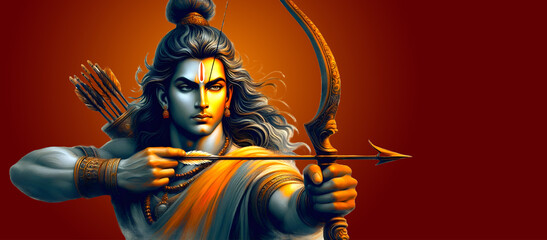 Shree Rama portrait festival dussehra design celebration background