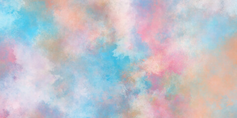 Fractal art background with multicolor creative design, Colorful watercolor splatter brush painted digital art painting on paper or canvas, creating a calming and artistic colorful paint background.