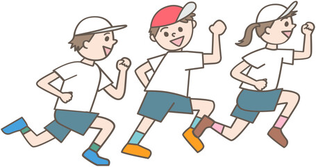 リレーをする子ども達