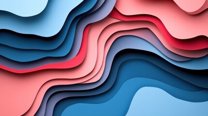Fototapeta premium Abstract paper cutout background with layered shapes and shadows Close-up photo with clean background