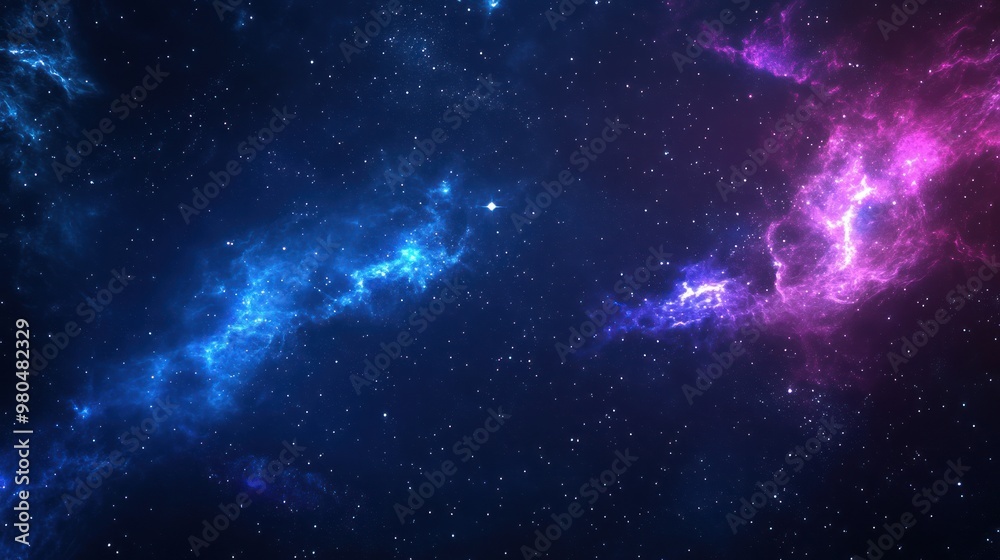 Wall mural abstract space background with starry sky and cosmic elements close-up photo with clean background