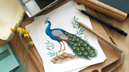 An example of an Indian peacock
