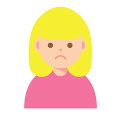 困った顔の女性のイラスト