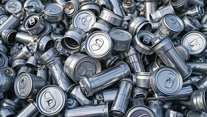 Stack of aluminum scrap in scrapyard