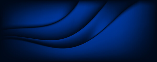 Abstract blue background with overlapping wavy lines.