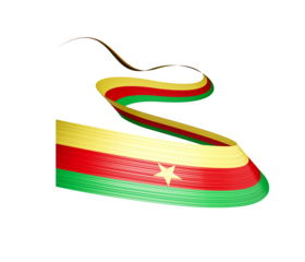 3d Flag Of Cameroon 3d Waving Ribbon Flag Isolated On White Background, 3d illustration