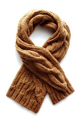 Soft, warm knitted scarf against a white backdrop