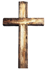 Fototapeta premium Wooden cross isolated on white background