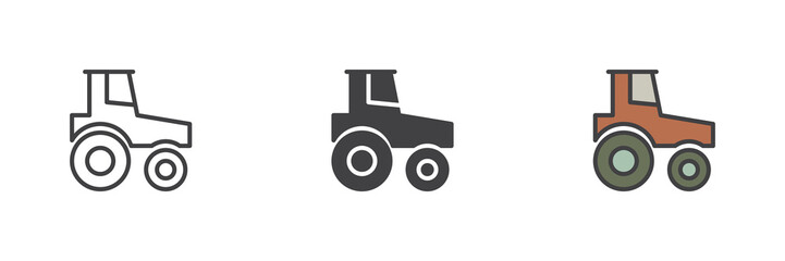 Tractor different style icon set