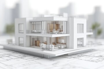 Architectural blueprint of a three story home symbolizing detailed planning residential construction and technical precision in home design