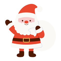 vector illustration of Santa Claus with a bag isolated on white for banners, cards, flyers, social media wallpapers, etc.