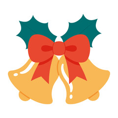 vector illustration of Christmas bells with red ribbon isolated on white for banners, cards, flyers, social media wallpapers, etc.