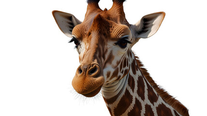 Fototapeta premium Giraffe Portrait Isolated on Transparent Background