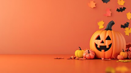 halloween background with pumpkin