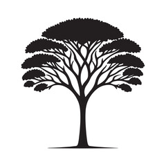 Obraz premium tree of a silhouette vector design on white background
