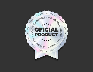 Hologram sticker or label with holographic texture premium quality 