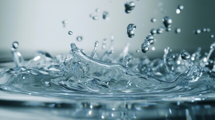 Liquid Droplets Cascading Down Glass. Fluid Motion and Visual Harmony