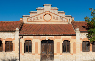 Fachada del antiguo matadero municipal de Langa de Duero, hoy Museo Matadero. Tomada en Langa de...