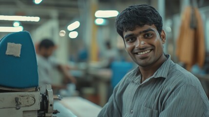 Craftsman at Work in a Textile Factory