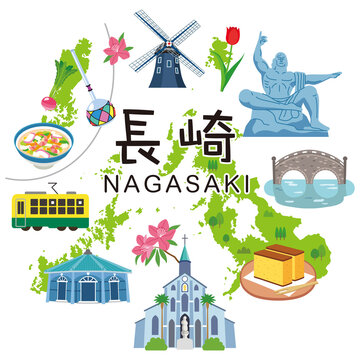 長崎　旅行　観光名所　名産品　素材