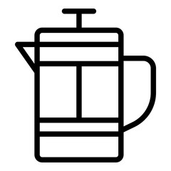 French press icon. Vector line icon