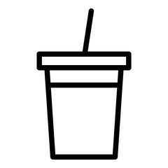 Iced coffee icon. Vector line icon