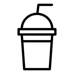 Iced coffee icon. Vector line icon