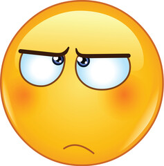 Emoji emoticon expressing a combination of skepticism, annoyance, or mild disapproval
