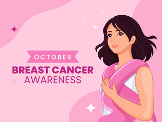 Breast Cancer Awareness month with  pink ribbon background