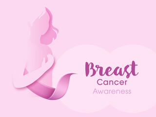 Breast Cancer Awareness month with  pink ribbon background