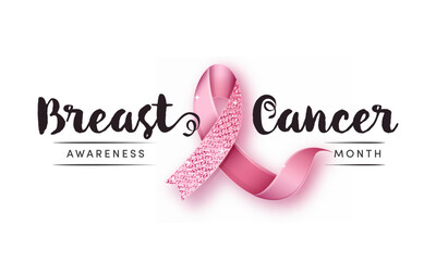 Breast Cancer Awareness month with  pink ribbon background