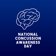 National Concussion Awareness Day. Gradient background.