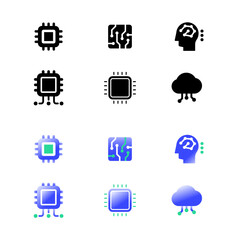 Semiconductor and Ai Technology icons