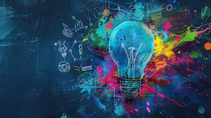 Fototapeta premium The Colorful Creative Lightbulb