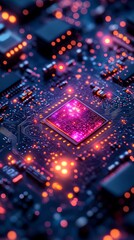 Obraz premium Abstract circuit board with a clear area for text 