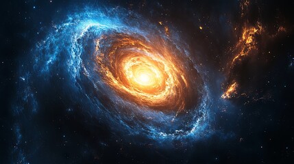Fototapeta premium Abstract galaxy swirl with a clear area for text 