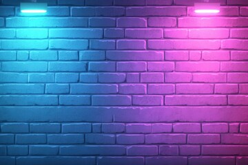 A blue and pink brick wall