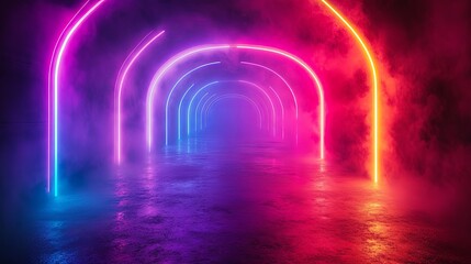 Abstract neon lights with a blank space for text